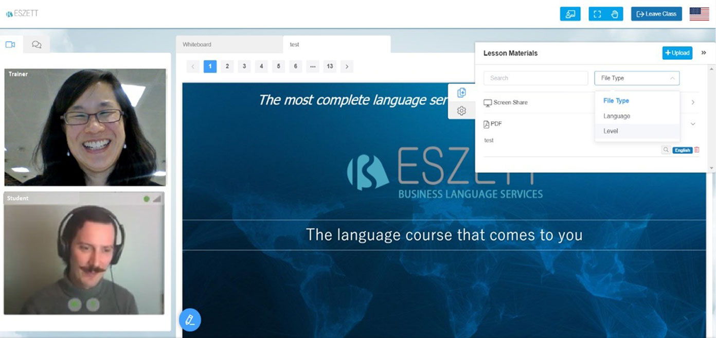 ESZETT’s virtual language classroom